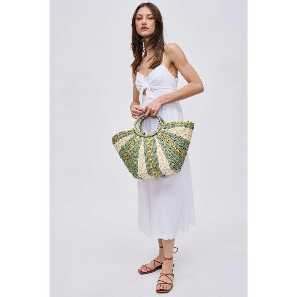 Carmen Straw Summer Beach Top Handle Tote