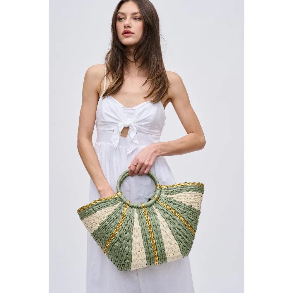 Carmen Straw Summer Beach Top Handle Tote