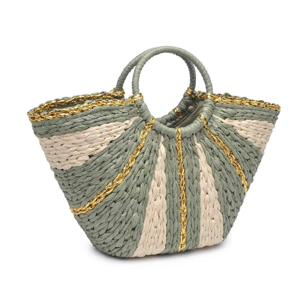 Carmen Straw Summer Beach Top Handle Tote
