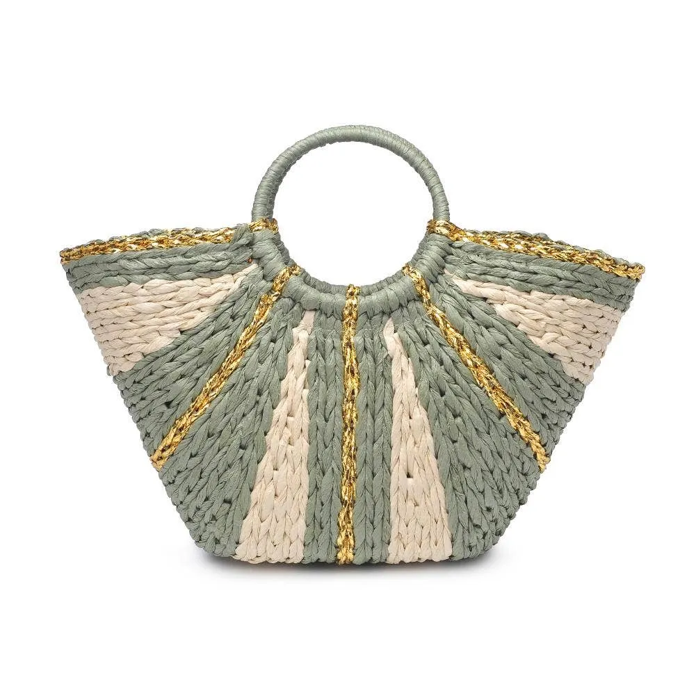 Carmen Straw Summer Beach Top Handle Tote