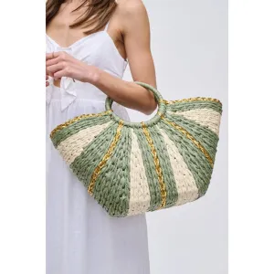 Carmen Straw Summer Beach Top Handle Tote