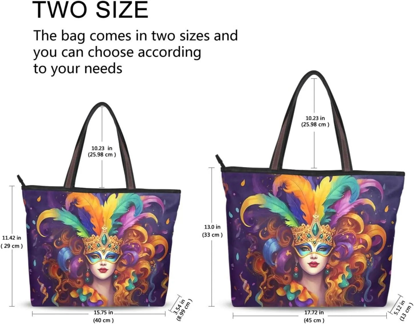 Carnival Mask Tote Bag for Women Casual Shoulder Bag Women Hobo Bag Top Handle Handbag for Shopping Travel Work