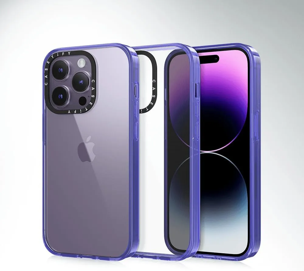CASETiFY Compact iPhone 14 Pro Case [2X Military Grade Drop Tested / 4ft Drop Protection] - Clear Black