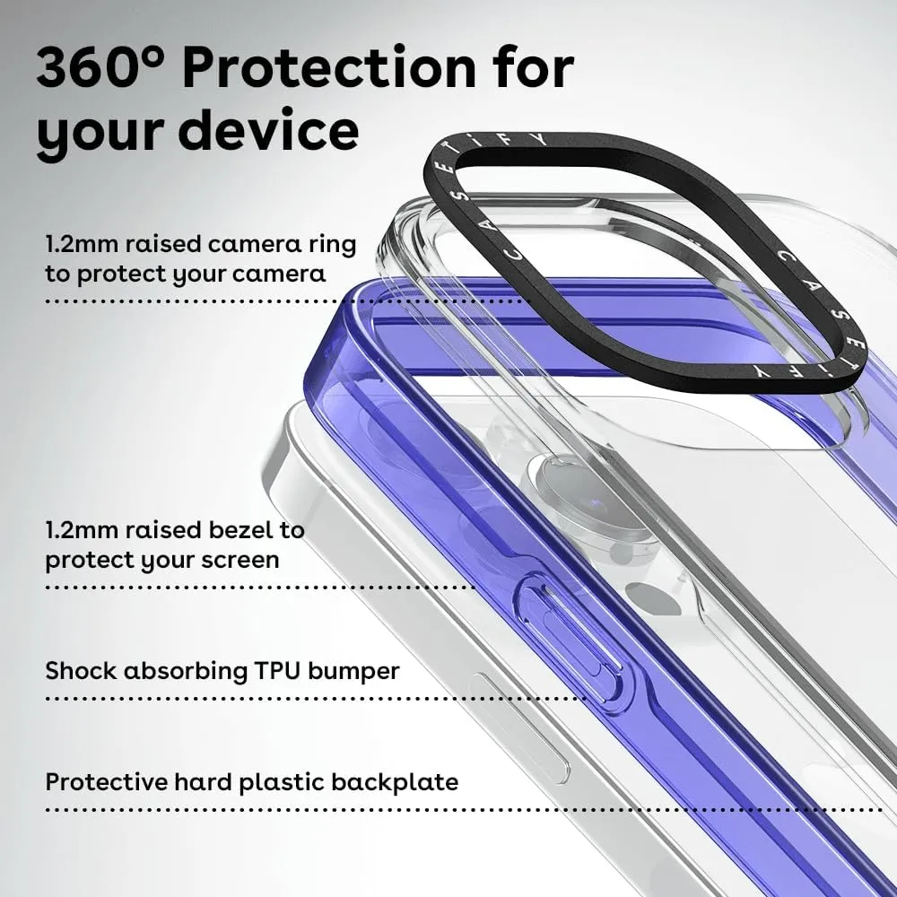 CASETiFY Compact iPhone 14 Pro Case [2X Military Grade Drop Tested / 4ft Drop Protection] - Clear Black