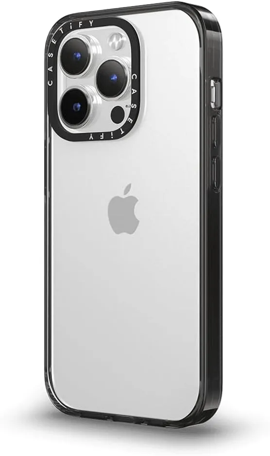 CASETiFY Compact iPhone 14 Pro Case [2X Military Grade Drop Tested / 4ft Drop Protection] - Clear Black