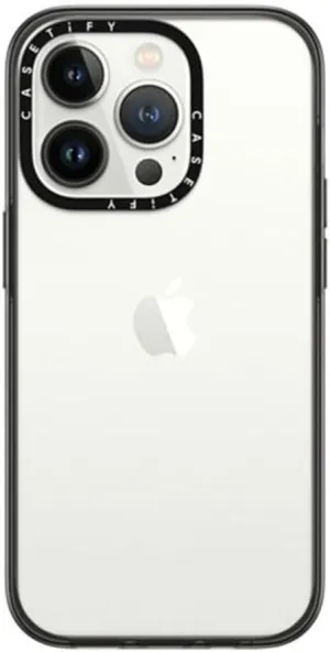 CASETiFY Compact iPhone 14 Pro Case [2X Military Grade Drop Tested / 4ft Drop Protection] - Clear Black
