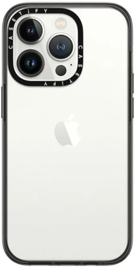 CASETiFY Compact iPhone 14 Pro Case [2X Military Grade Drop Tested / 4ft Drop Protection] - Clear Black