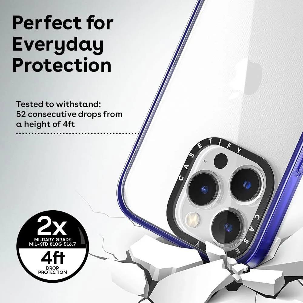 CASETiFY Compact iPhone 14 Pro Case [2X Military Grade Drop Tested / 4ft Drop Protection] - Clear Black