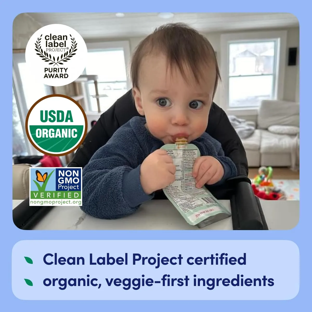 Cerebelly Organic Baby Food Pouches – 6  Months Organic Dairy-Free Smoothie Pouches | No Added Sugar, Fiber, Non-GMO | Toddler Pouches | 4 Ounce BPA-Free Baby Pouch | Purple Carrot Blueberry | 6 Count