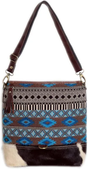 CHALLENGER Women Canvas Handwoven Brown Leather Handbag Tote Purse 17RT2121
