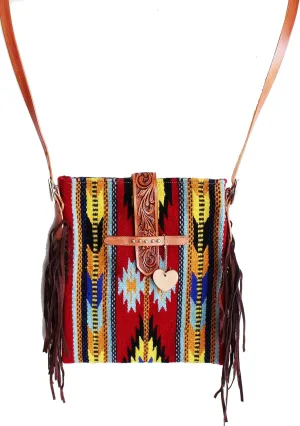CHALLENGER Women's Western Handwoven Wool Rodeo Cowgirl Handbag Shoulder Purse Tote 10311