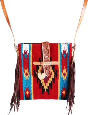 CHALLENGER Women's Western Handwoven Wool Rodeo Cowgirl Handbag Shoulder Purse Tote 10312