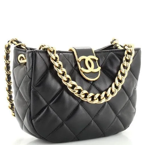 Chanel CC Chain Hobo Quilted Lambskin Small