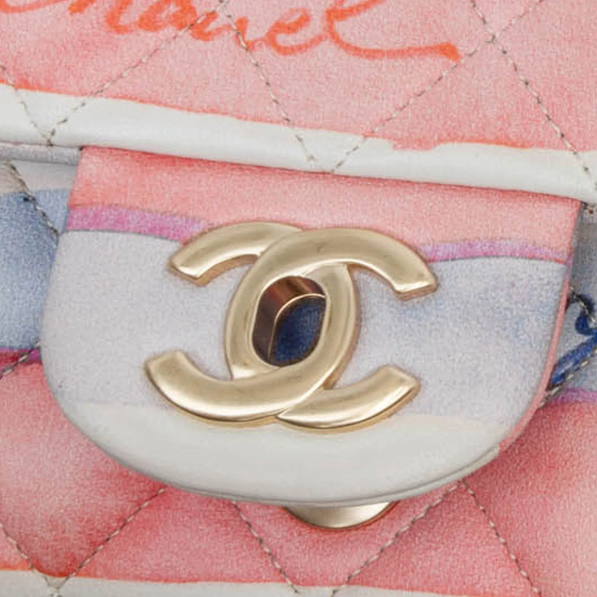 Chanel Medium Classic Printed Lambskin Watercolor Double Flap