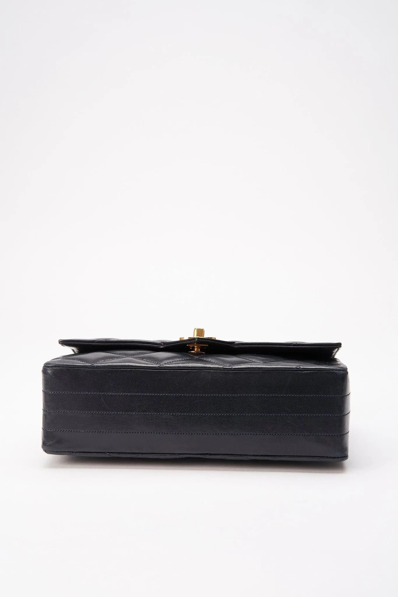 Chanel Single Flap Crossbody with 24K Gold Plated Hardware - Navy