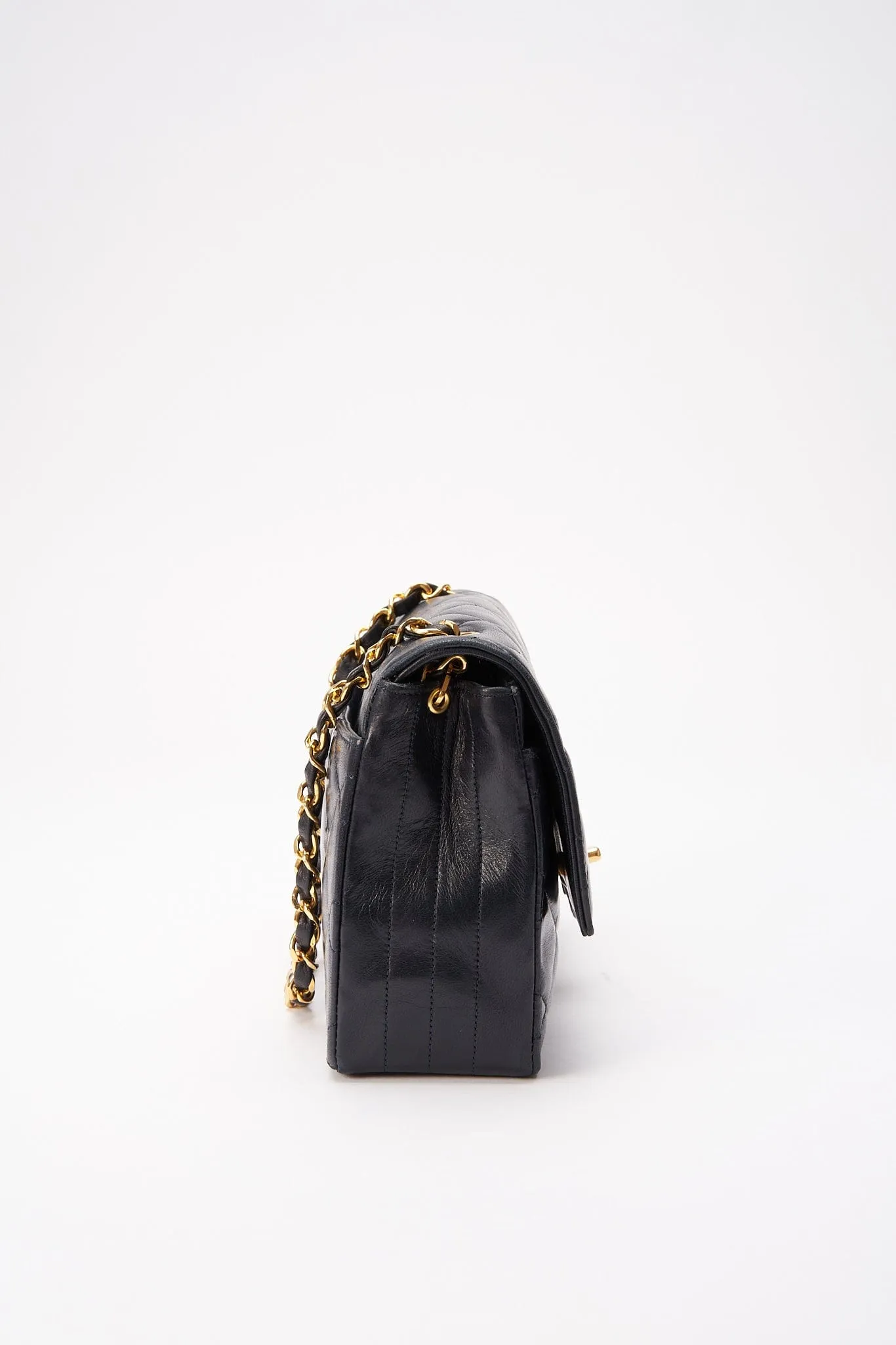 Chanel Single Flap Crossbody with 24K Gold Plated Hardware - Navy