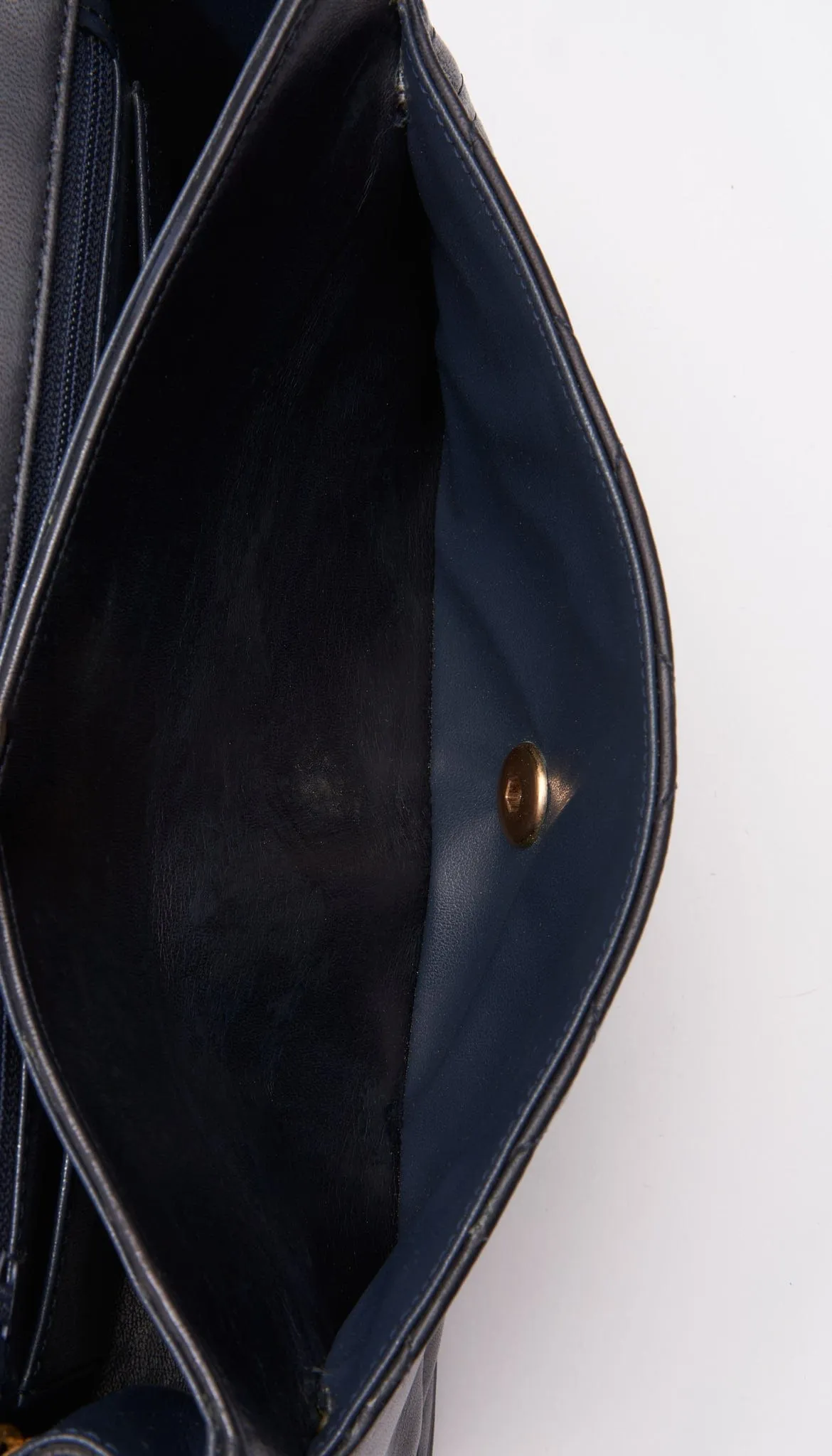 Chanel Single Flap Crossbody with 24K Gold Plated Hardware - Navy