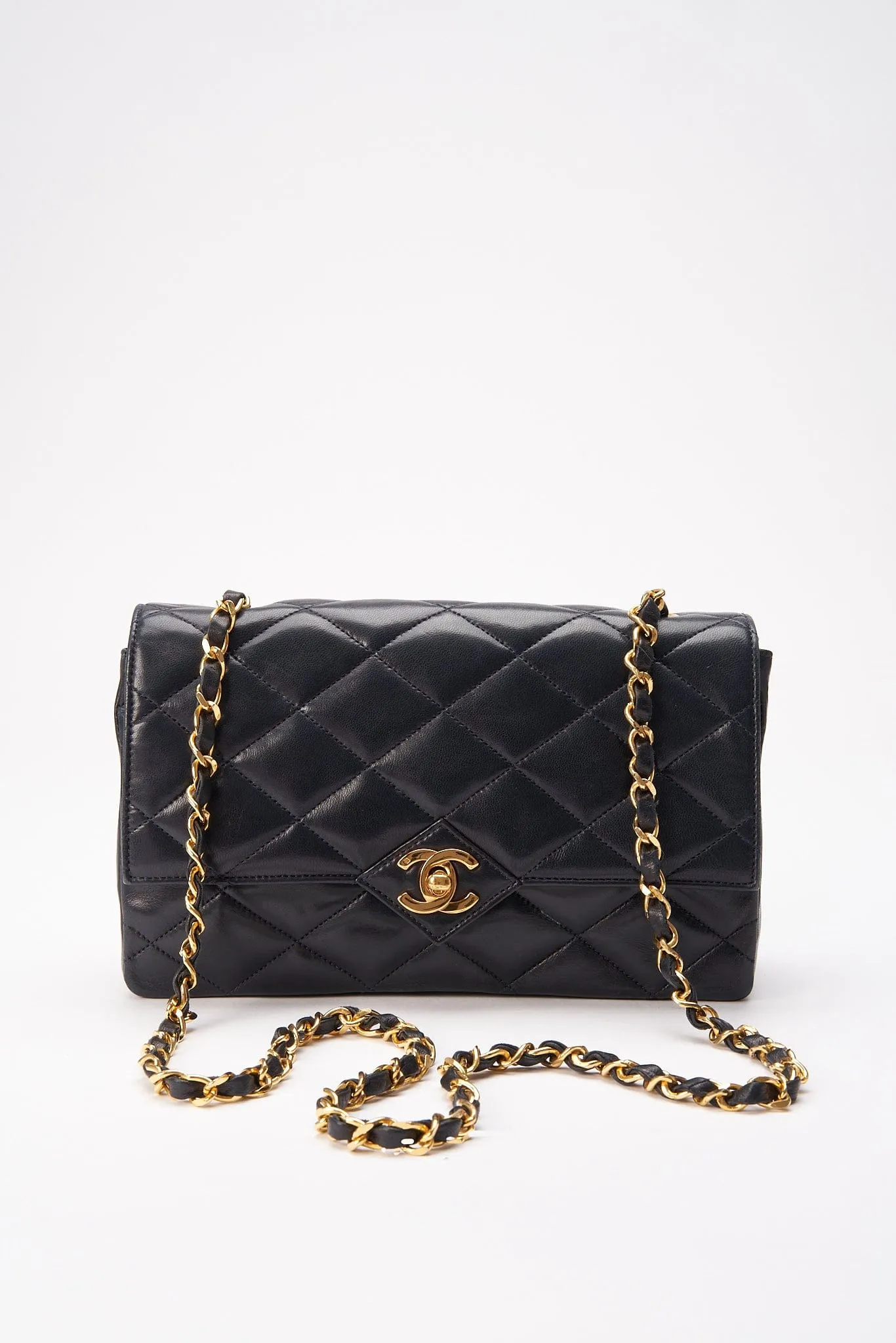 Chanel Single Flap Crossbody with 24K Gold Plated Hardware - Navy