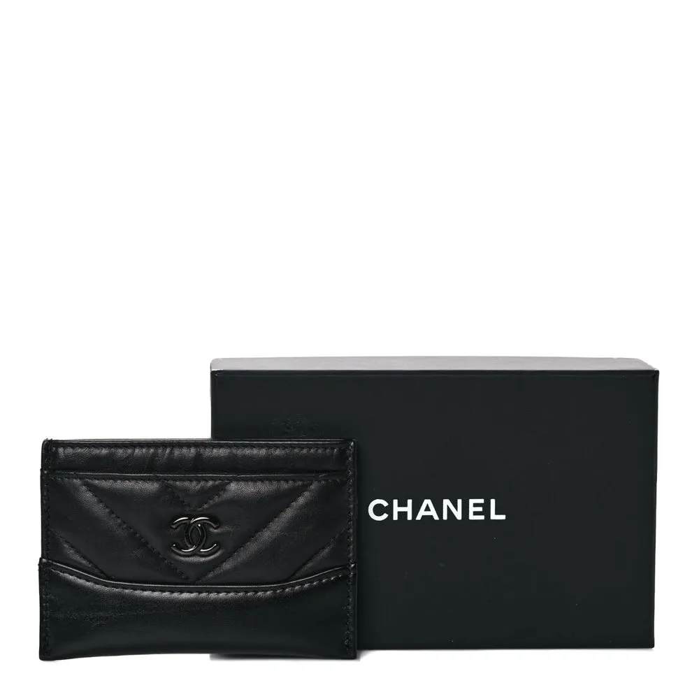 Chanel So Black Quilted Gabrielle Card Holder Wallet