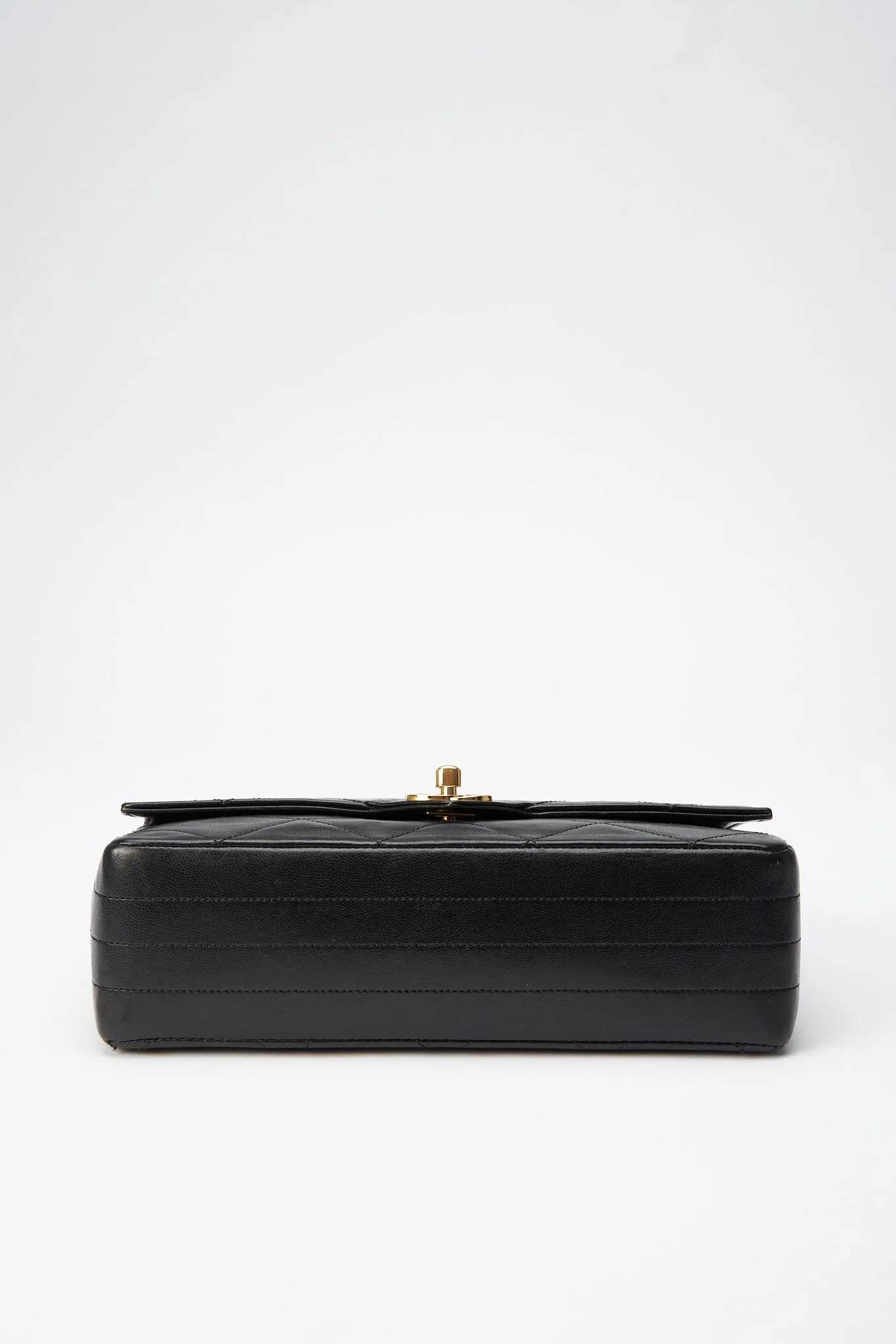Chanel Vintage Black Single Flap with 24k gold plated hardware and V design