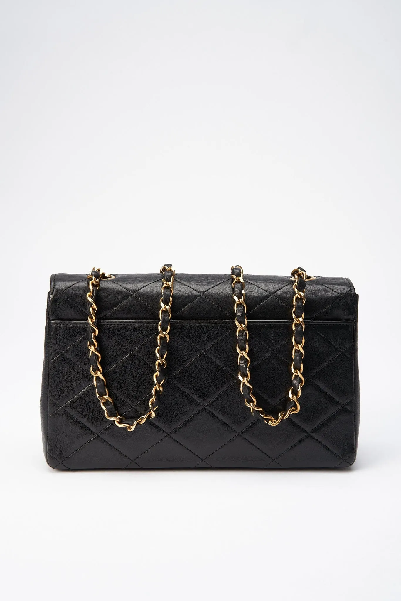 Chanel Vintage Black Single Flap with 24k gold plated hardware and V design