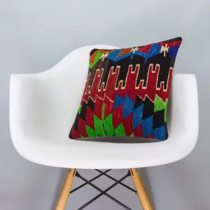 Chevron Multi Color Kilim Pillow Cover 16x16 3326