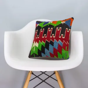Chevron Multi Color Kilim Pillow Cover 16x16 3332