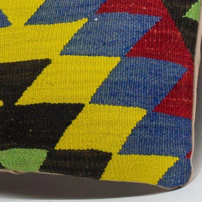 Chevron Multi Color Kilim Pillow Cover 16x16 3703