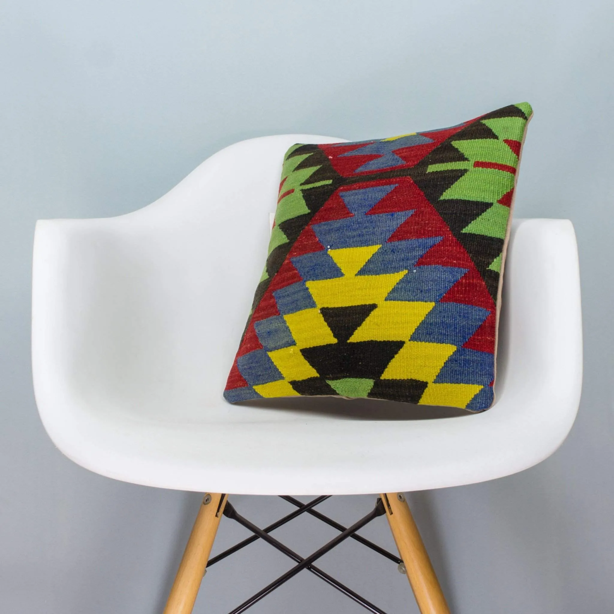 Chevron Multi Color Kilim Pillow Cover 16x16 3703