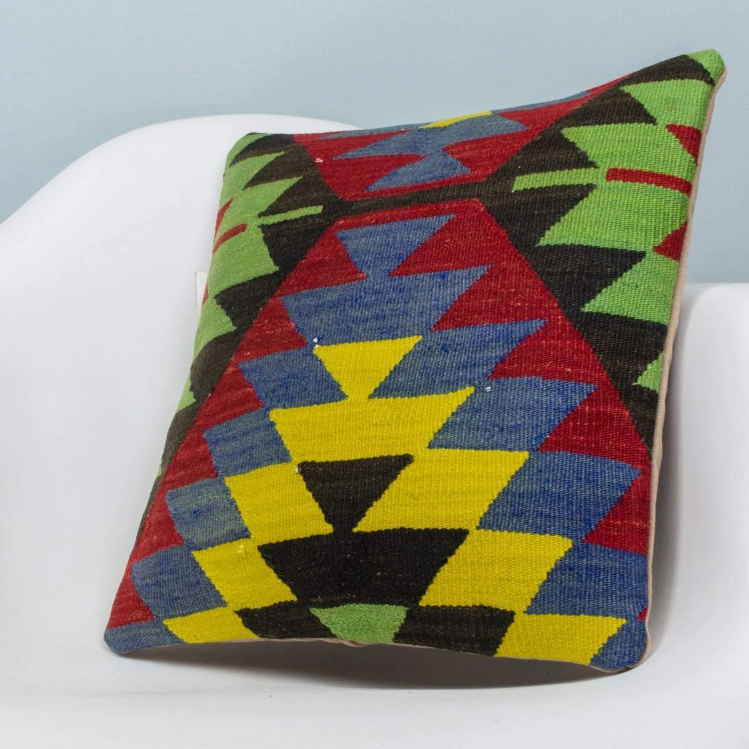 Chevron Multi Color Kilim Pillow Cover 16x16 3703