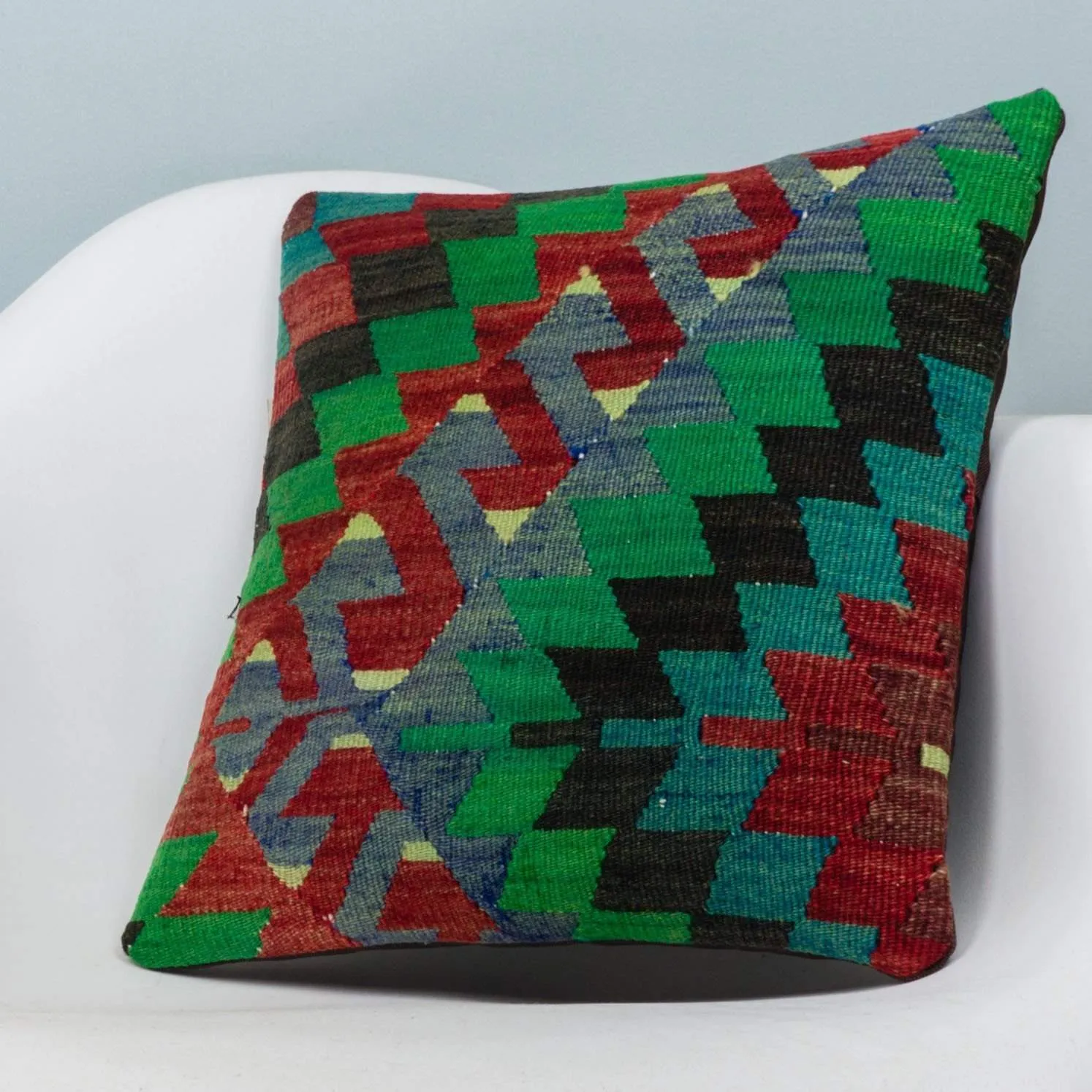 Chevron Multi Color Kilim Pillow Cover 16x16 3969