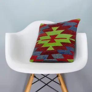Chevron Multi Color Kilim Pillow Cover 16x16 3972