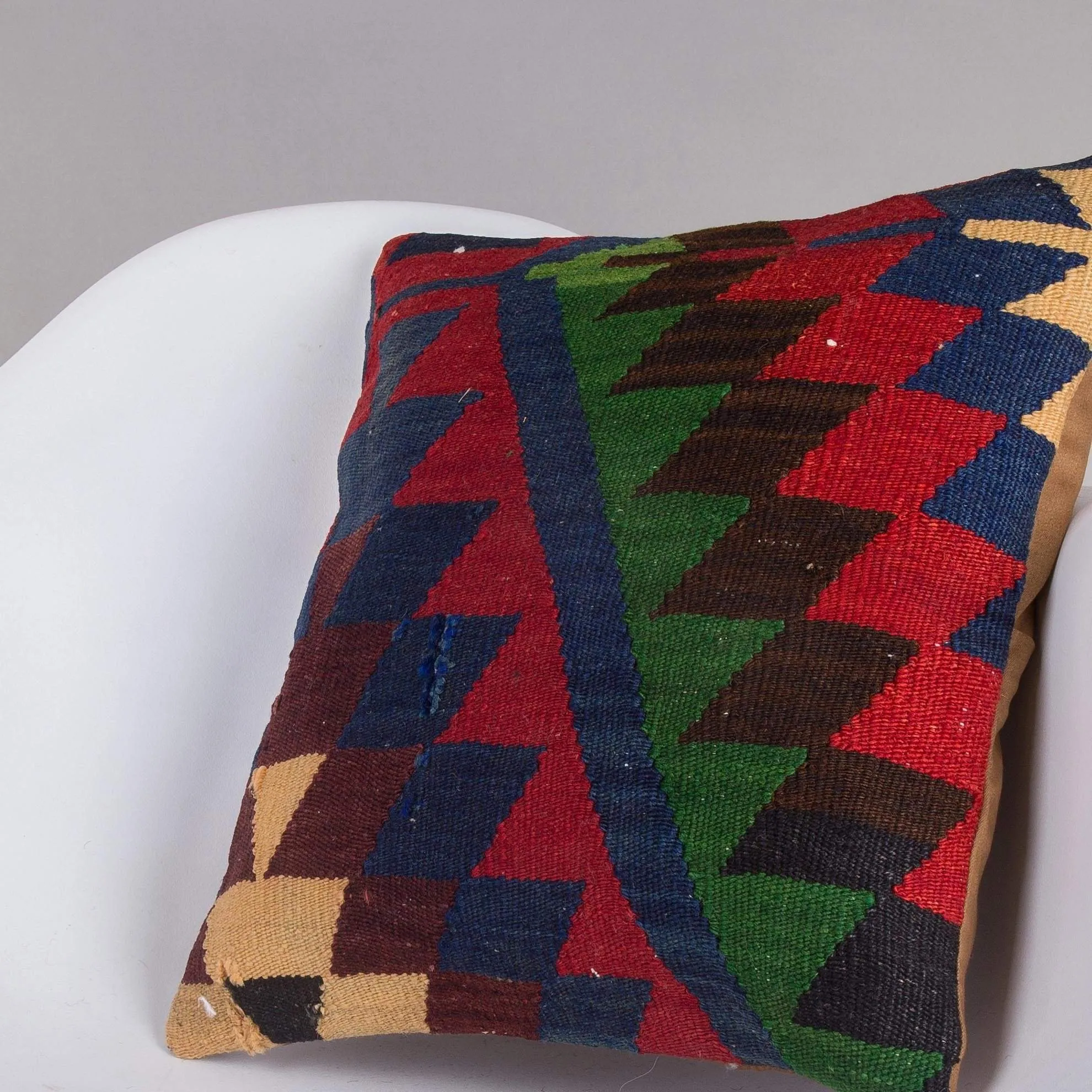 Chevron Multi Color Kilim Pillow Cover 16x16 5081