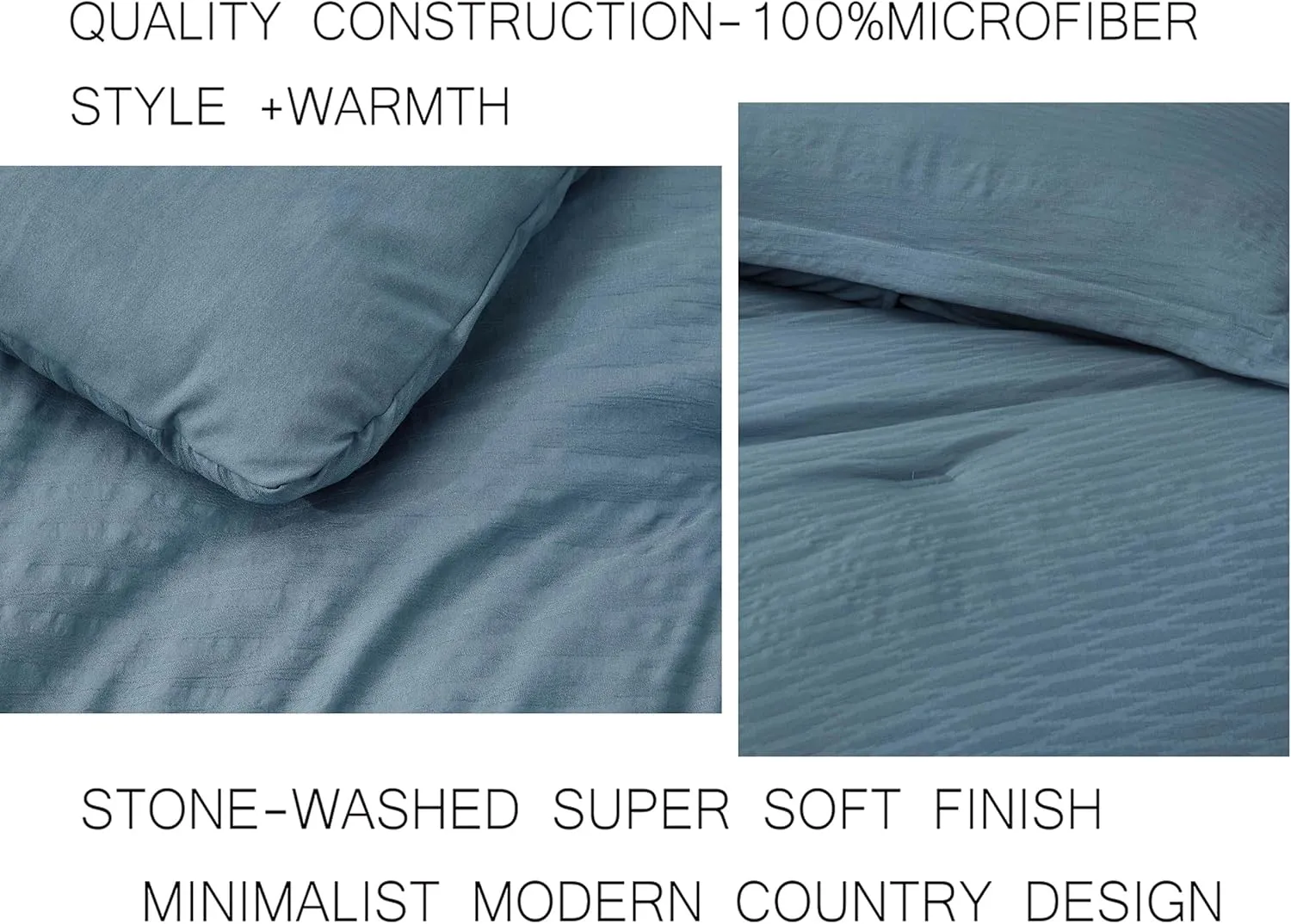 Chezmoi Collection Calvin 3-Piece Jacquard Comforter Set King Size, Blue Textured Woven Lightweight Comforter Bedding for All Season (1 Comforter 108x94 inches, 2 Shams)