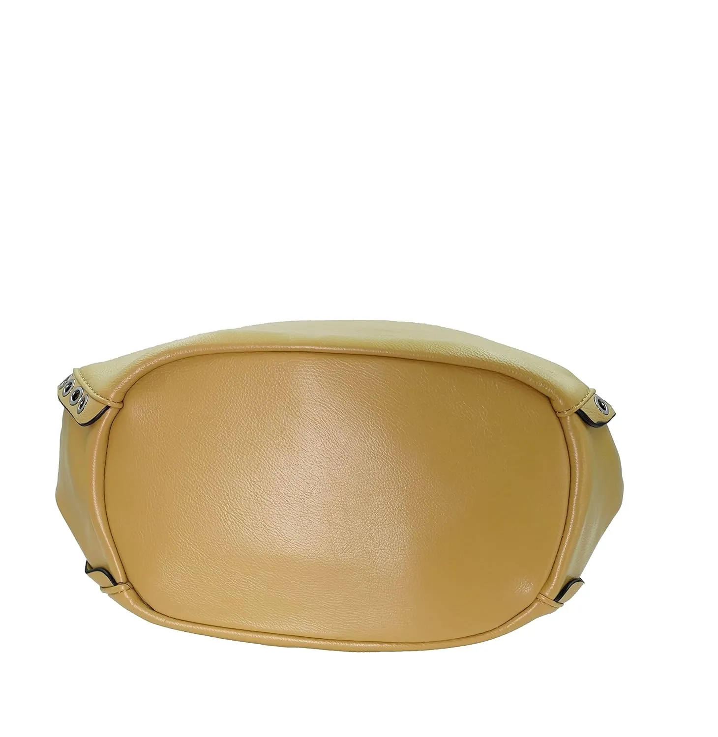 Chic Mustard Hobo Bag with Eyelet Trim and Strap