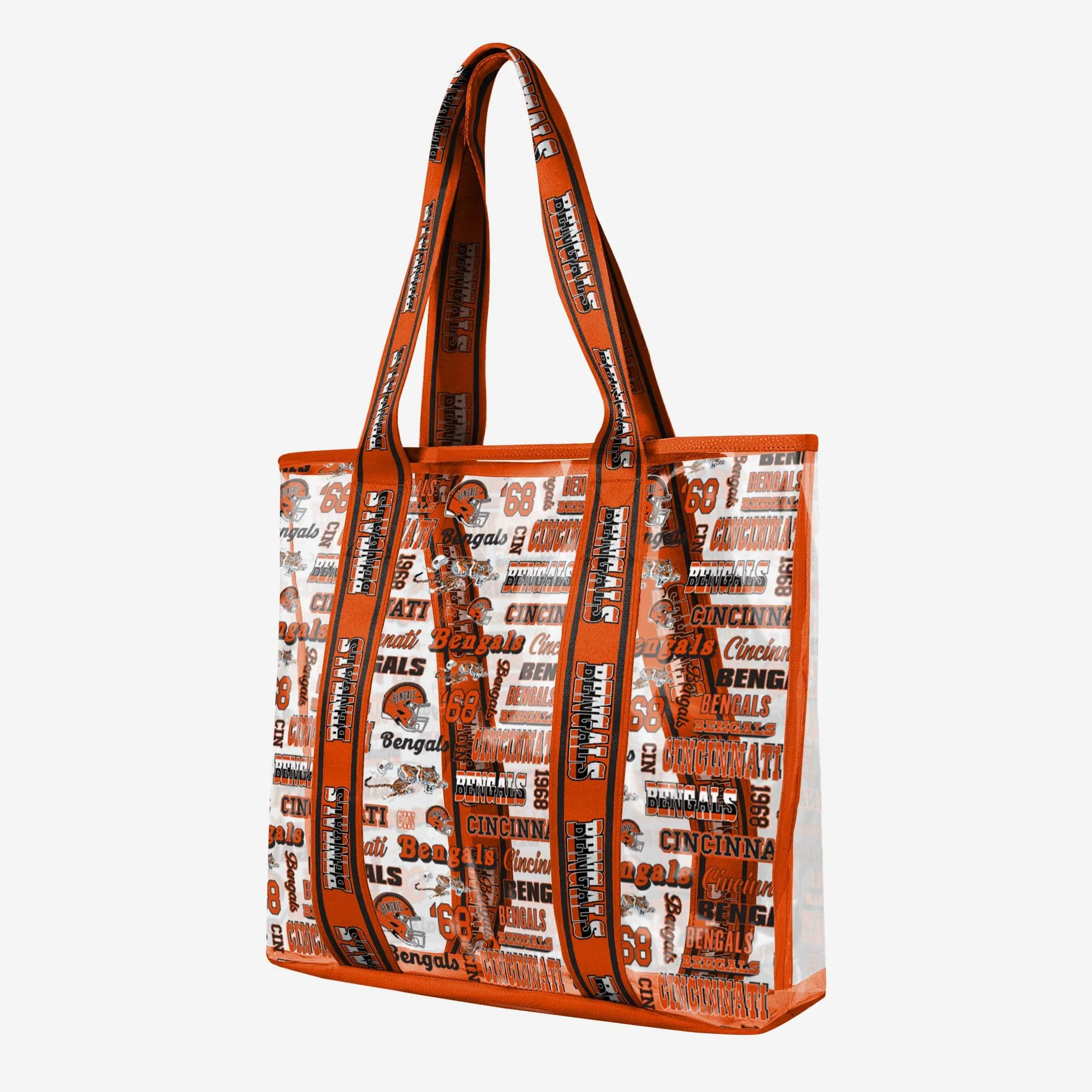 Cincinnati Bengals Repeat Retro Print Clear Tote Bag