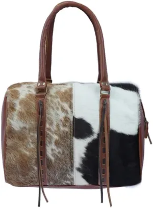 Closu Stylish Leather & Hairon Weekender Bag - Perfect Women's Overnight, Travel, Gym Bags, Ideal Carry-on Duffel Bag with Ample Space, Handbags as Birthday Gifts for Mom, Sister, Best Friend