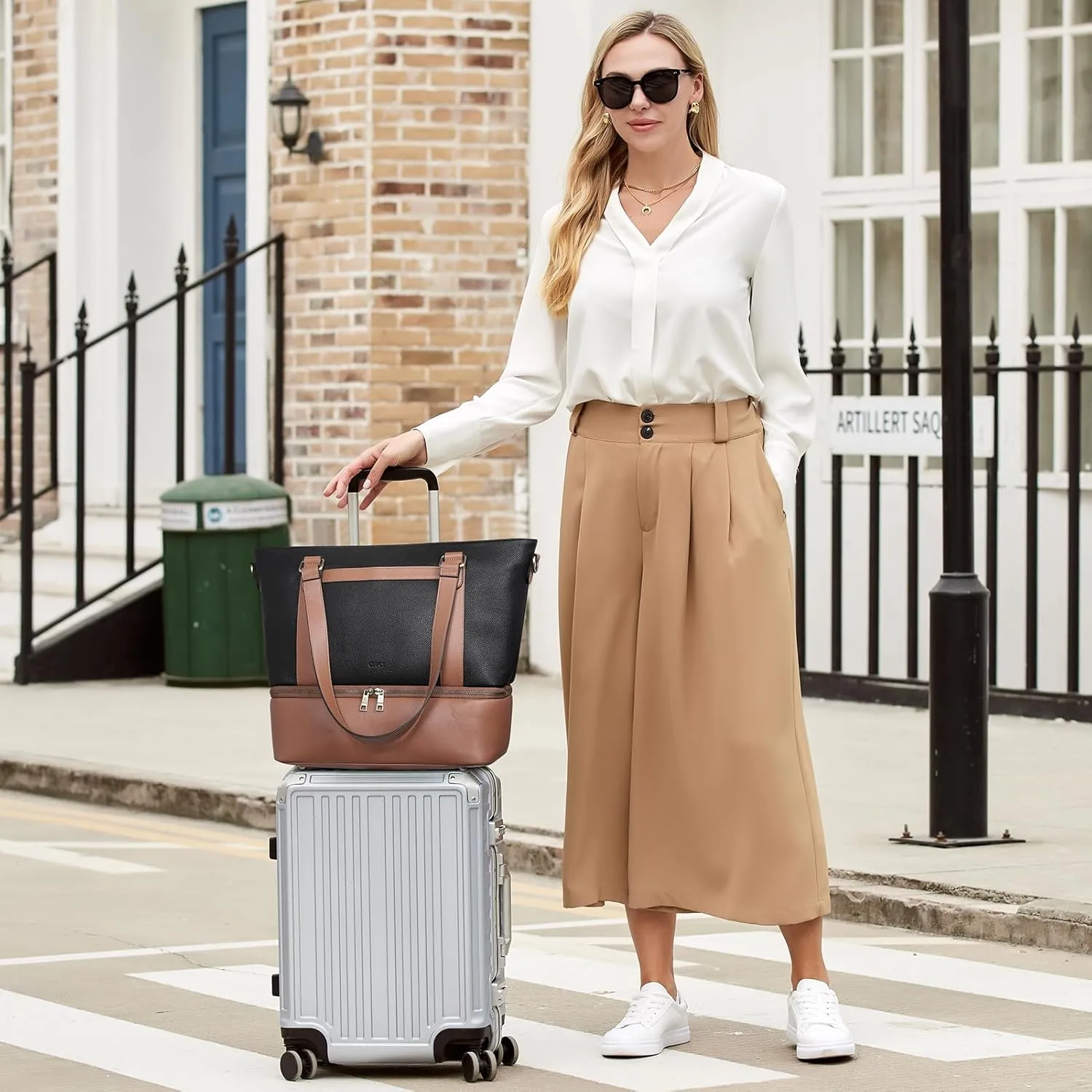 CLUCI Weekender Bag for Women Travel Leather Duffel Bag Carry on Overnight Bag