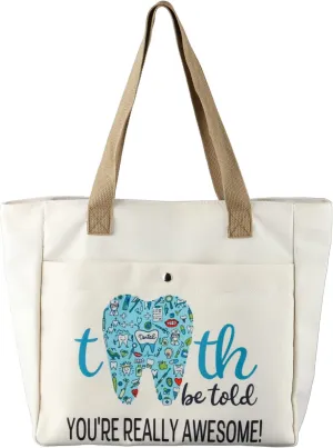 CMNIM Dental Makeup Bag Dental Hygienist Gifts Dentist Dental Assistant Graduation Gifts Tooth Be Told You're Really Awesome