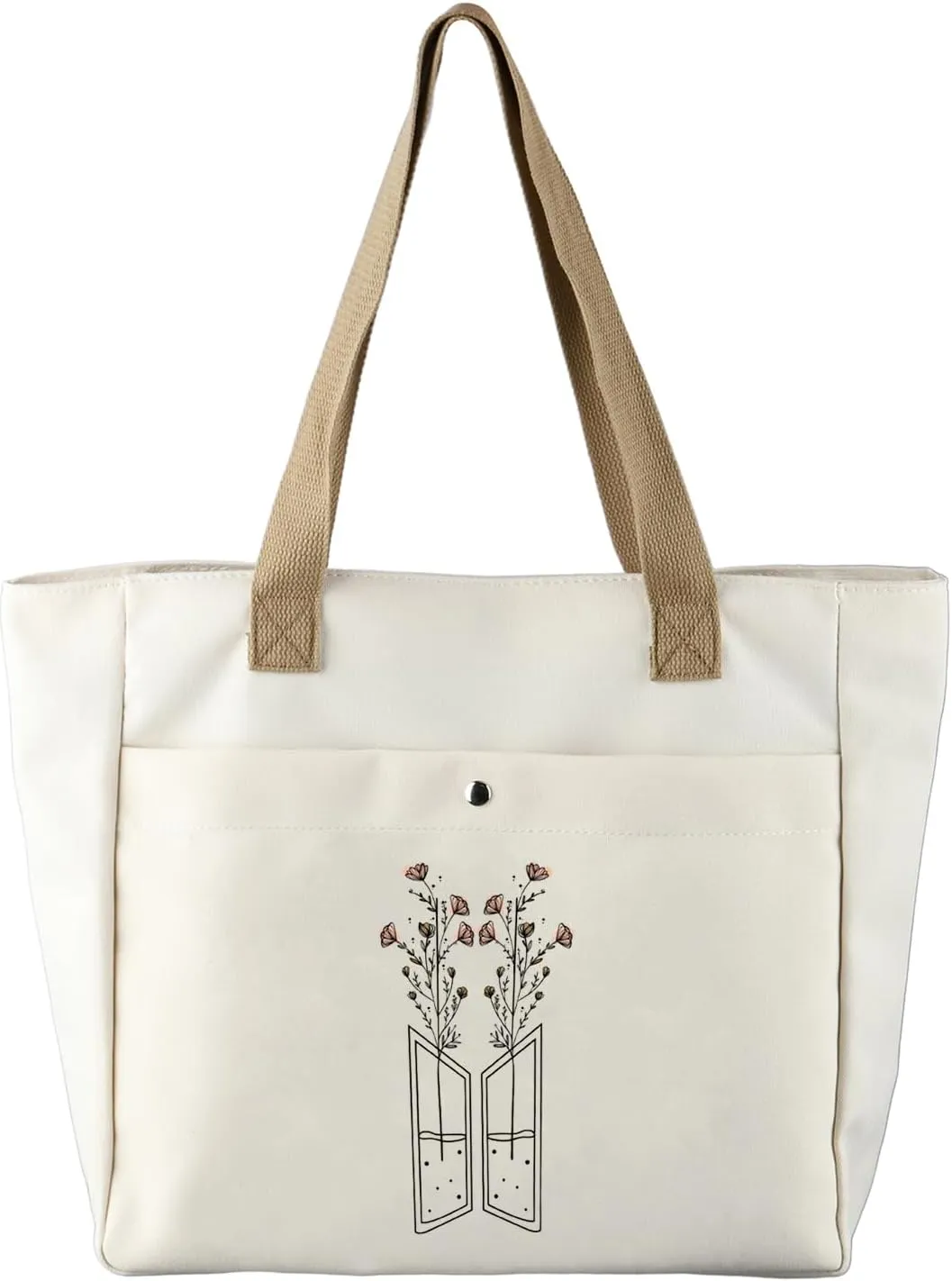 CMNIM Kpop Bangtan Merchandise Flower Tote Bag K-Pop Army Gift Korean Music Lover Gift