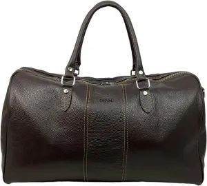 Colombo Travel Bag, Genuine Leather Made in Italy (Dark Brown)
