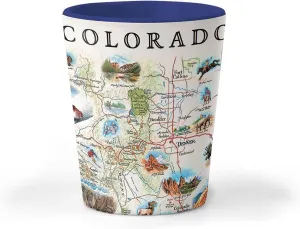 Colorado State Map Shot Glass – 1.5 oz Ceramic– BPA-Free, Durable Gift for Home, Office, Bar, or Souvenir