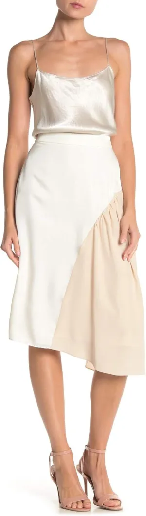 Colorblock Skirt Ivory/Blush Multi Size 4