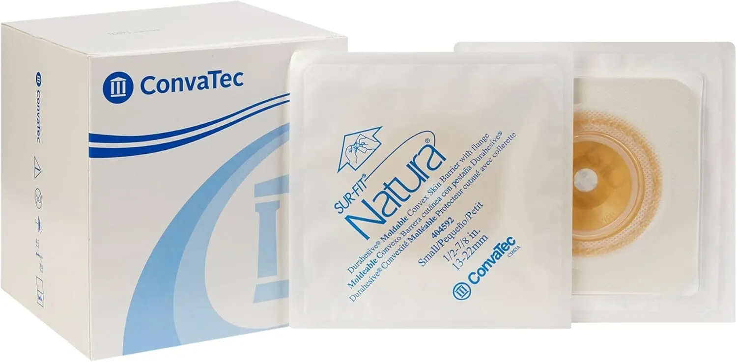 ConvaTec SUR-FIT Natura Durahesive Moldable Convex Skin Barrier with Flange - Flange Size: 1 3/4- Mold to Fit: 1/2to 7/8 - Box of 10
