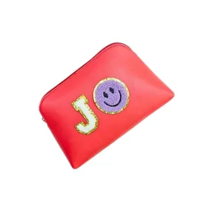Coral Multipurpose Pouch with single Pocket | PU Leather Pouch with Motifs