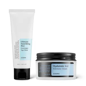 COSRX Rice Hydration Night Care Duo - Ultimate Nourishing Rice Overnight Spa Mask   Hyaluronic Acid Moisturizing Cream