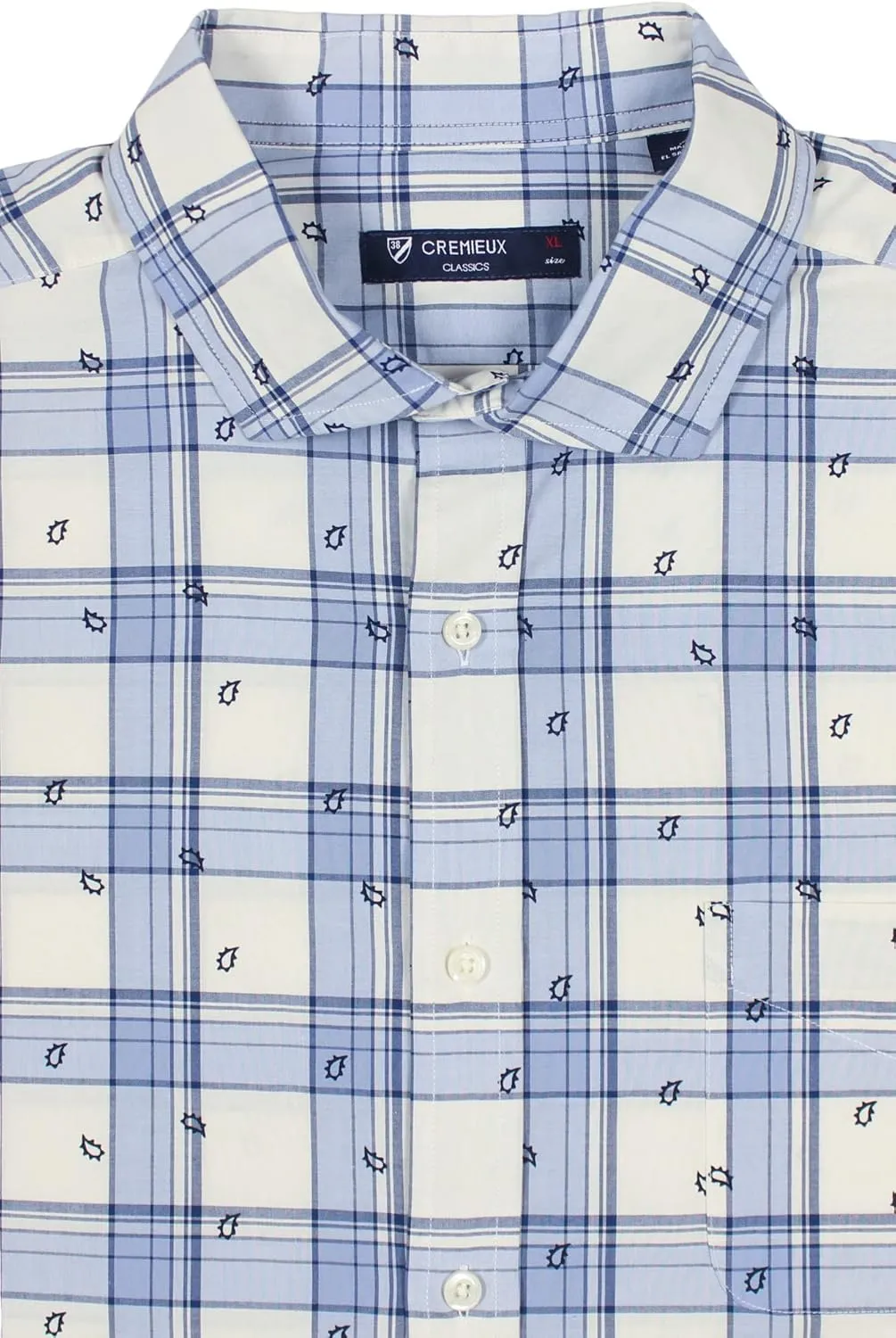 Cremieux Classics Men's Cotton Long Sleeve Button-Down Shirt with Pocket, Regular Sizes