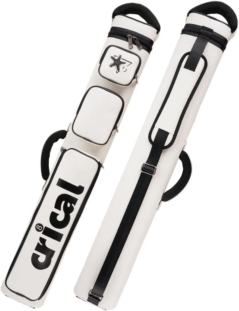 CRICAL Pool Cue Case 2x4 Hard Pool Stick Case Holds 2 Butts and 4 Shafts for Adults Billiard Cue Case with Soft Shoulder Straps
