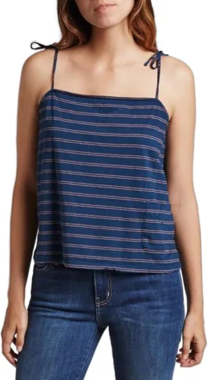 Current/Elliott 'The Knit Tie Cami' Top, Blue WINGTEALSPLSTRI - 3 Large