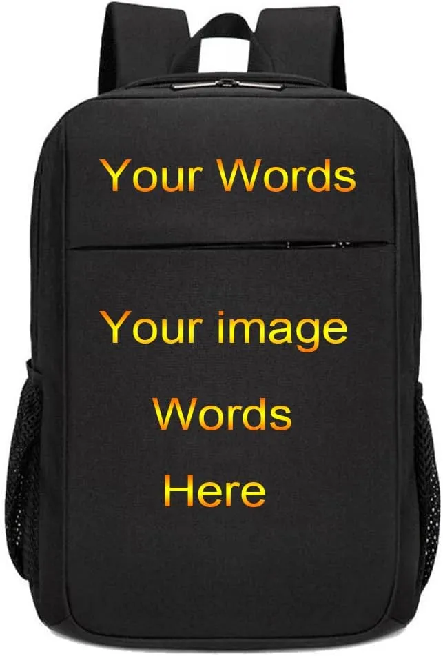 Custom Backpack for Men Women Personalized Back Pack for Teen (Black) Large